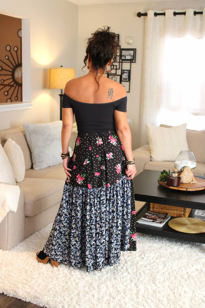 BB Romantic Night Patchwork Wrap Skirt