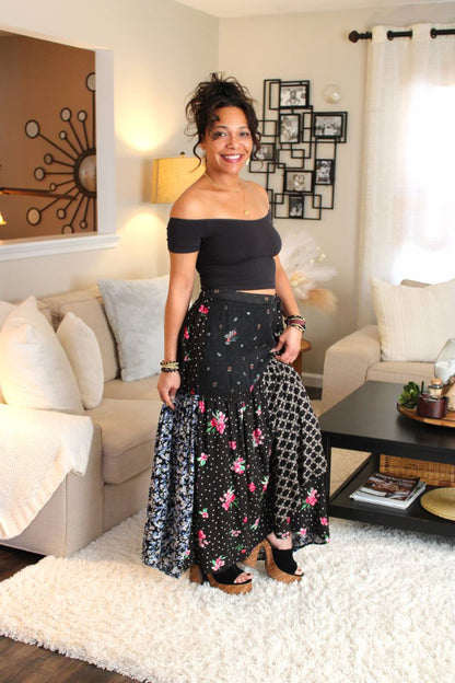 BB Romantic Night Patchwork Wrap Skirt