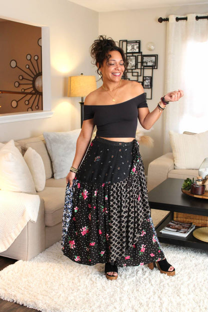 BB Romantic Night Patchwork Wrap Skirt