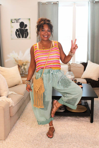 Sherbet Flavor Crochet Top