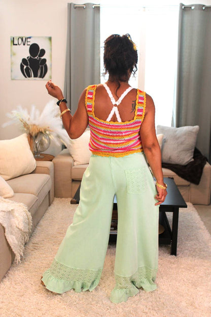 Sherbet Flavor Crochet Top