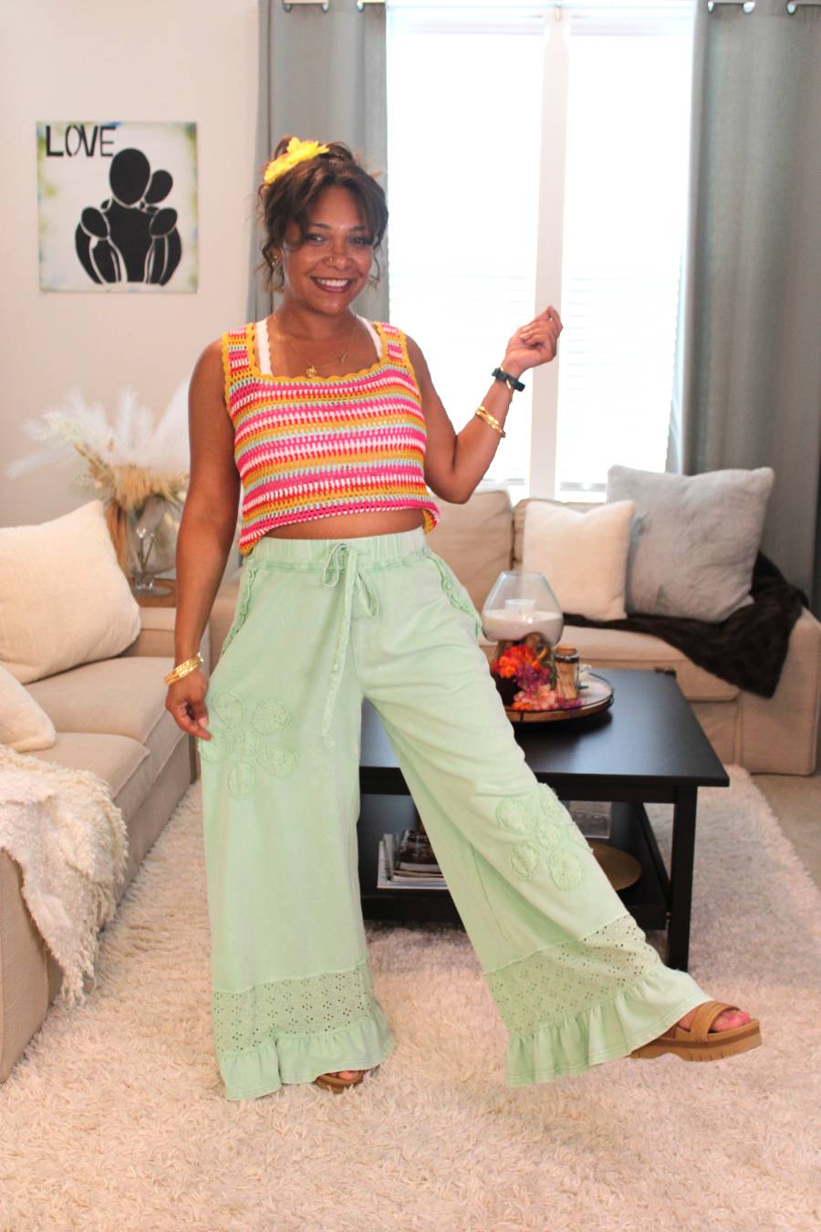 Sherbet Flavor Crochet Top