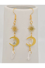 Load image into Gallery viewer, Silver Stars Crystal Dangle Earrings
