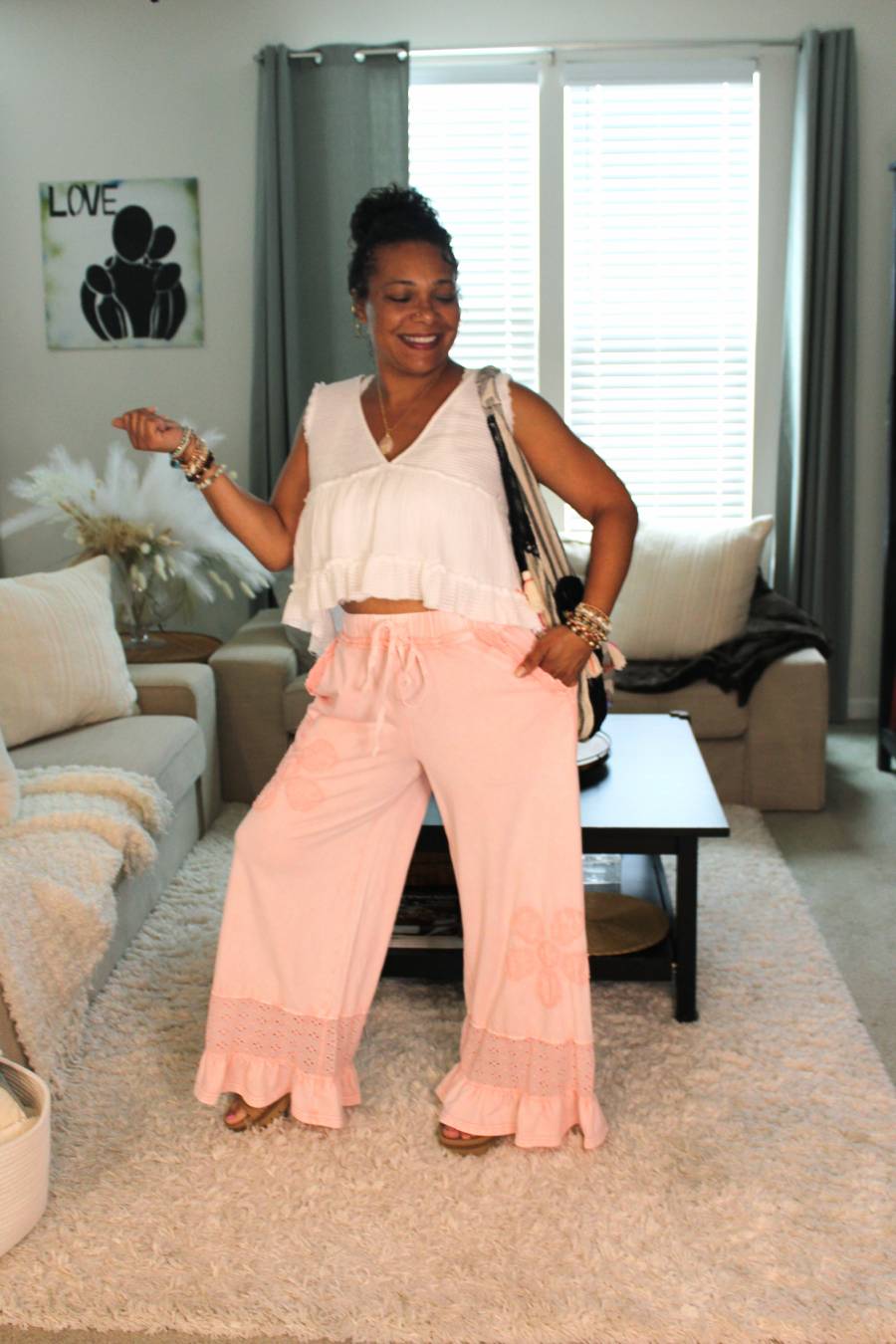 Flower, Love, & Lace Ruffle Pants