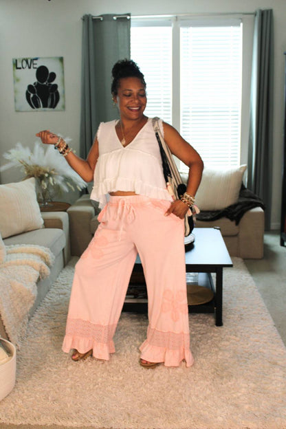 Flower, Love, & Lace Ruffle Pants