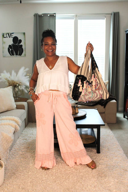 Flower, Love, & Lace Ruffle Pants
