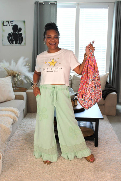 Flower, Love, & Lace Ruffle Pants