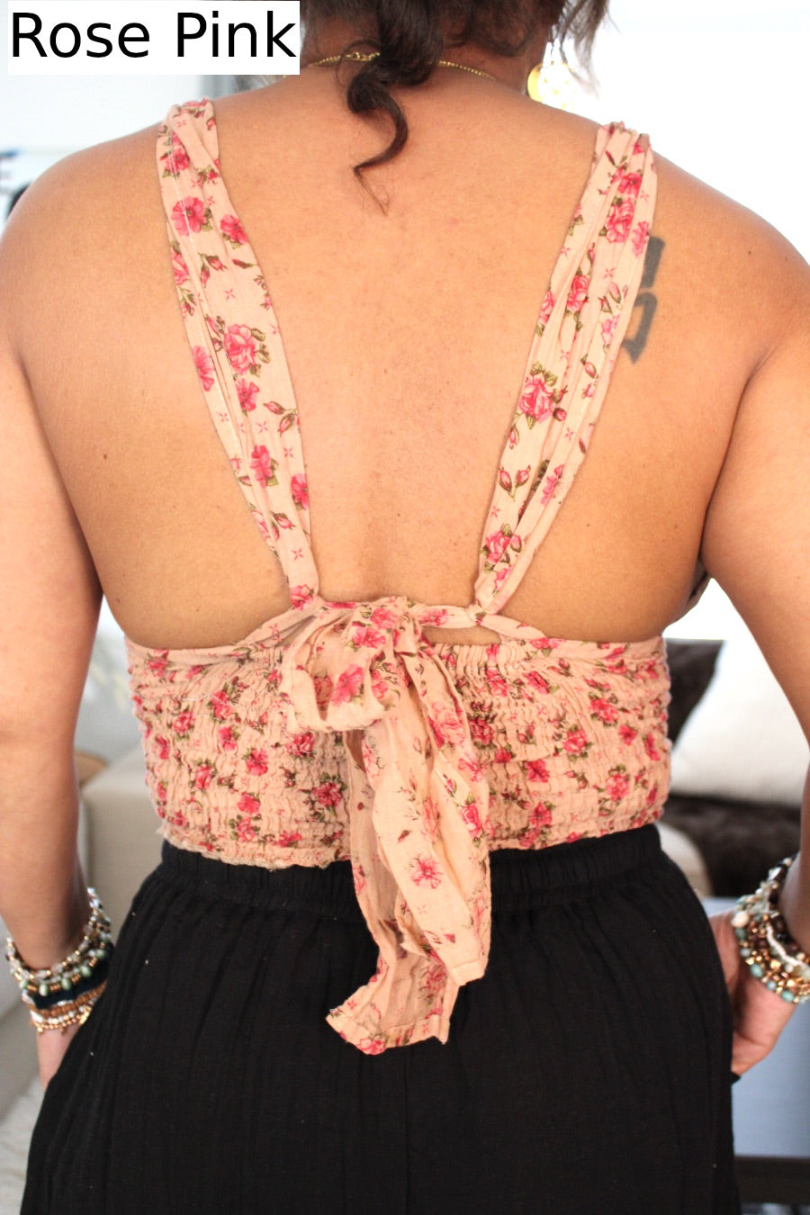 Blossoms Cotton Halter Top