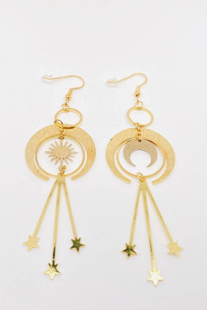 Solar Eclipse Dangle Pendant Earrings