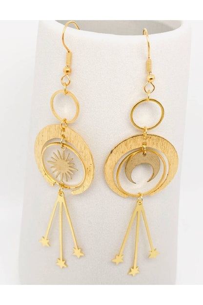 Solar Eclipse Dangle Pendant Earrings