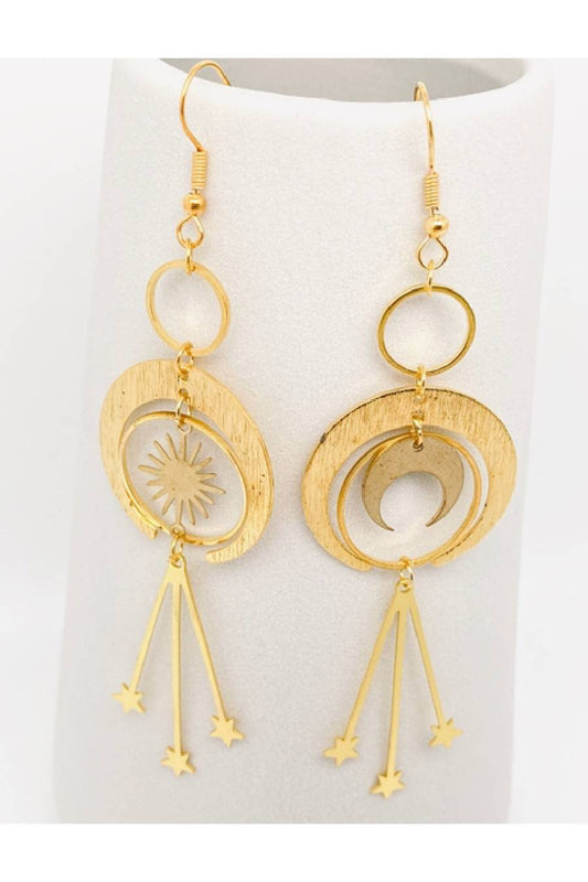 Solar Eclipse Dangle Pendant Earrings