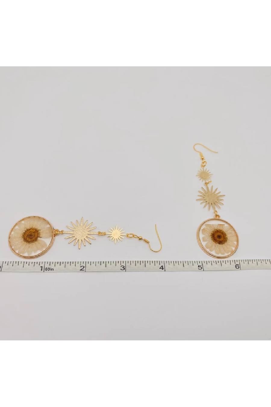 Solar Flare Daisy Pendant Earrings