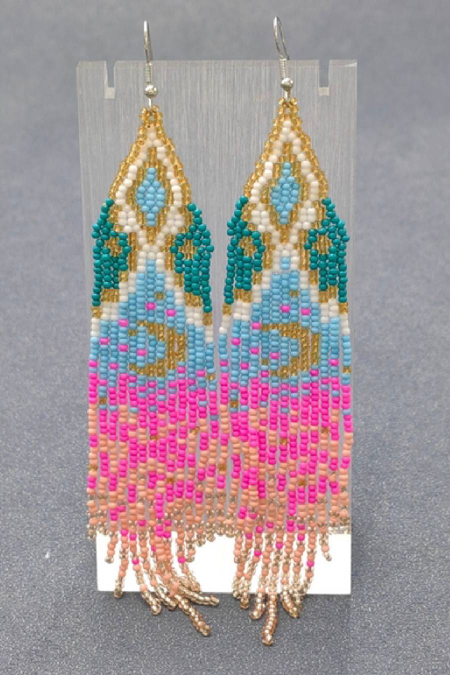 Starry Sky Seed Beads Fringe Earrings