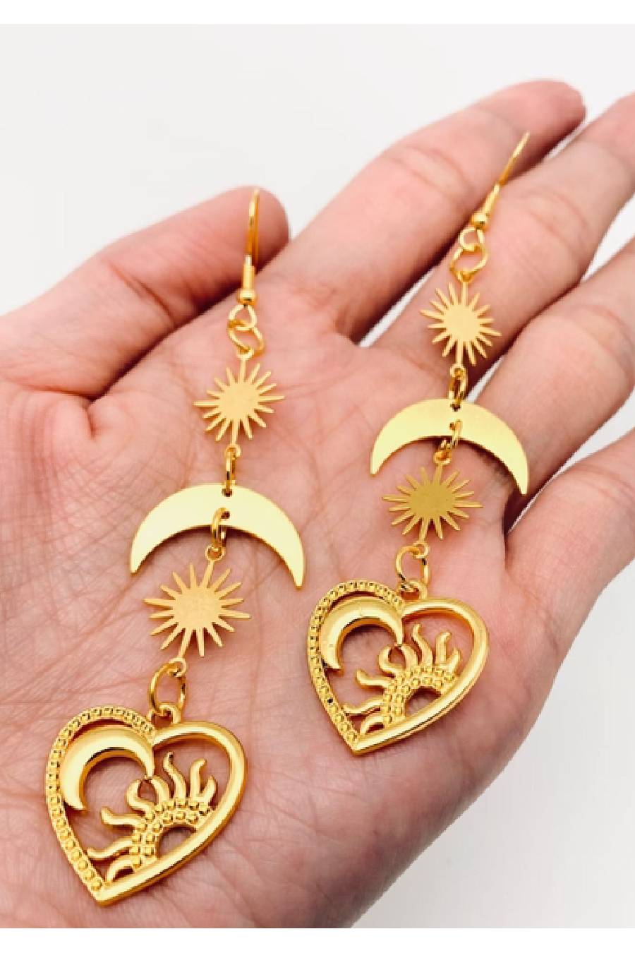 Solar & Lunar Love Tides Pendant Earrings