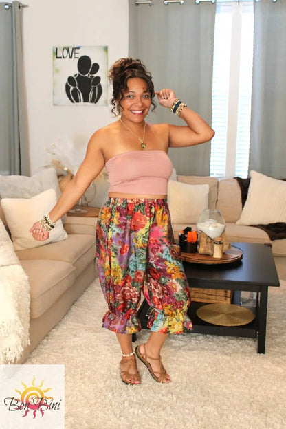 BB Splash Of Flowers Bloomer Midi Capri Short