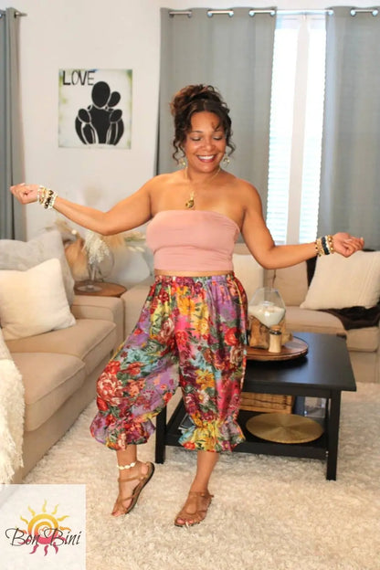 BB Splash Of Flowers Bloomer Midi Capri Short
