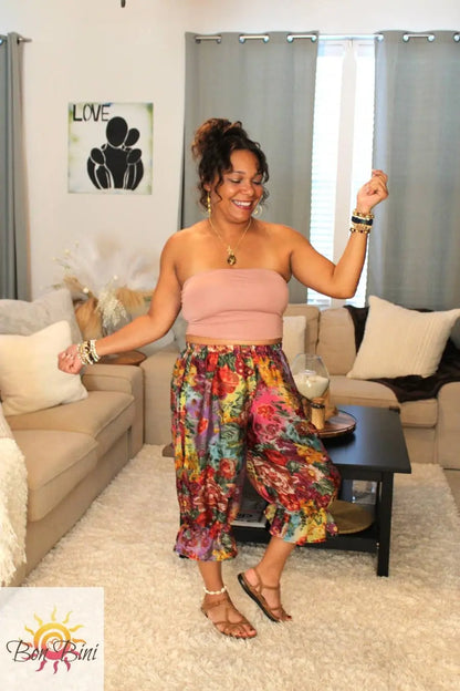 BB Splash Of Flowers Bloomer Midi Capri Short