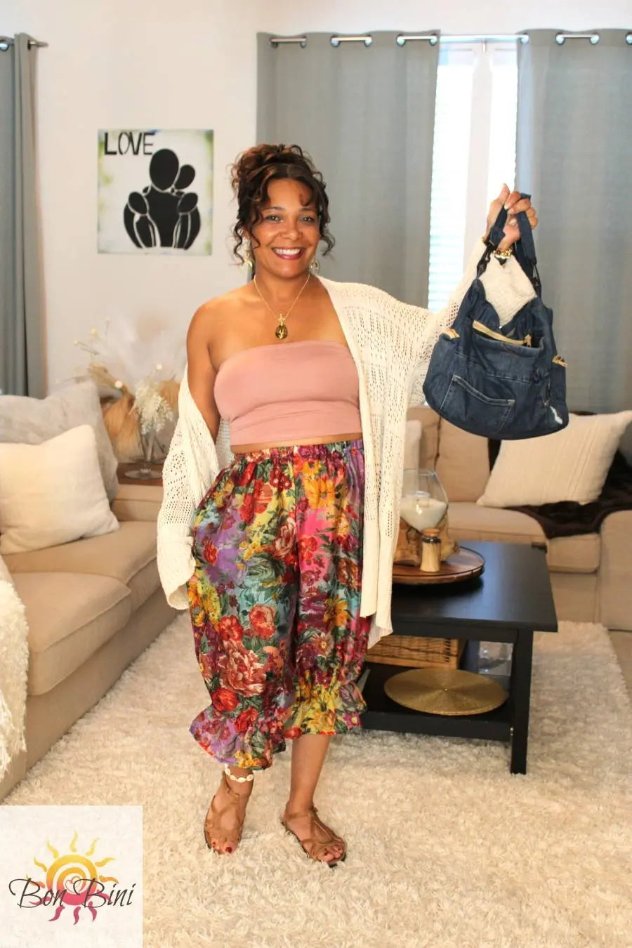 BB Splash Of Flowers Bloomer Midi Capri Short
