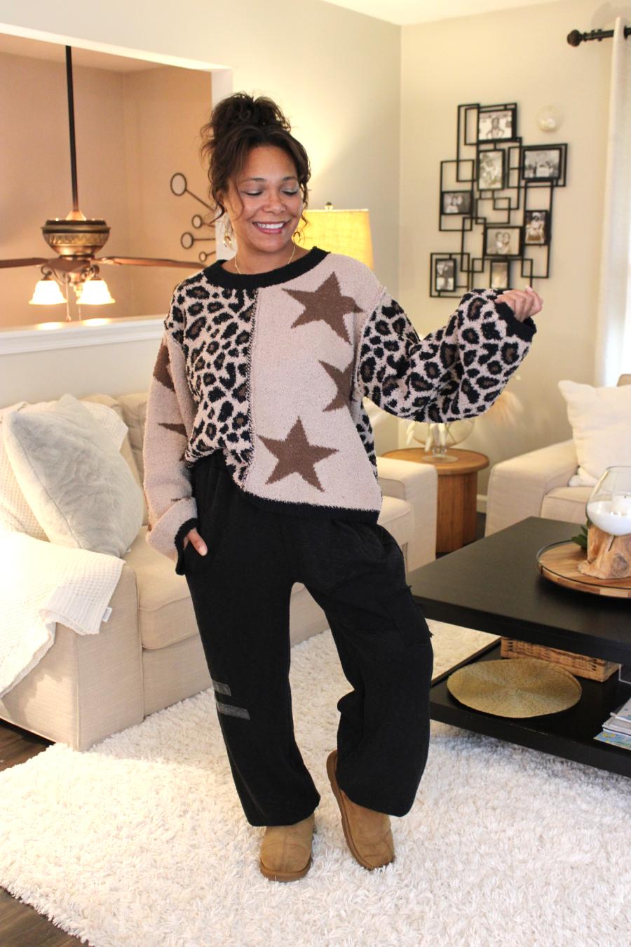 Starry Cat Patches Sweater