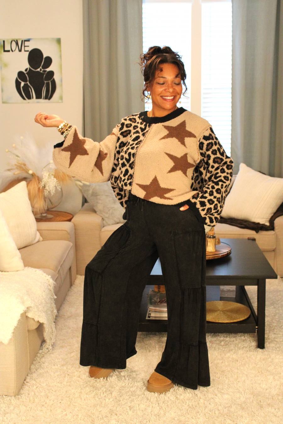 Starry Cat Patches Sweater