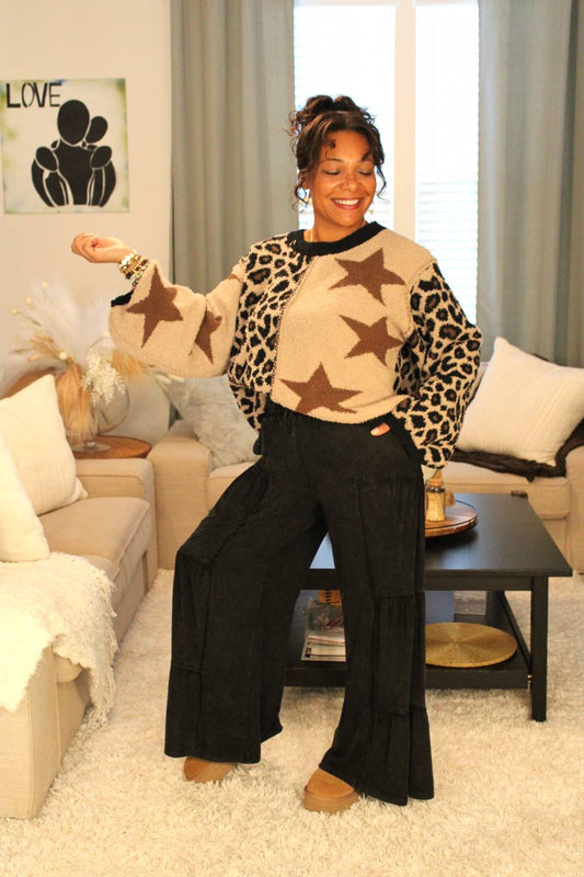 Starry Cat Patches Sweater