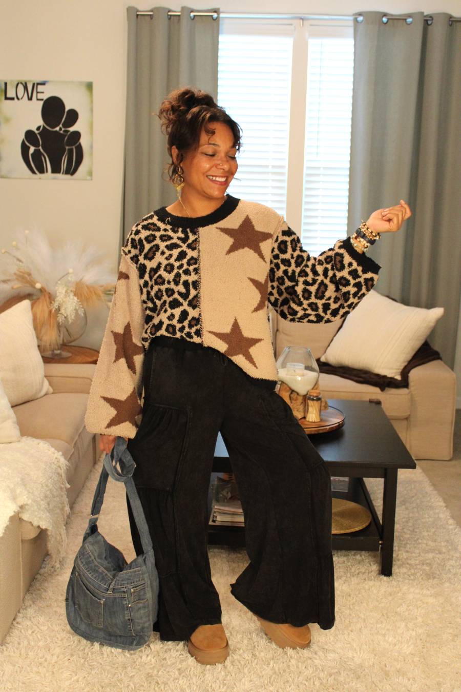 Starry Cat Patches Sweater