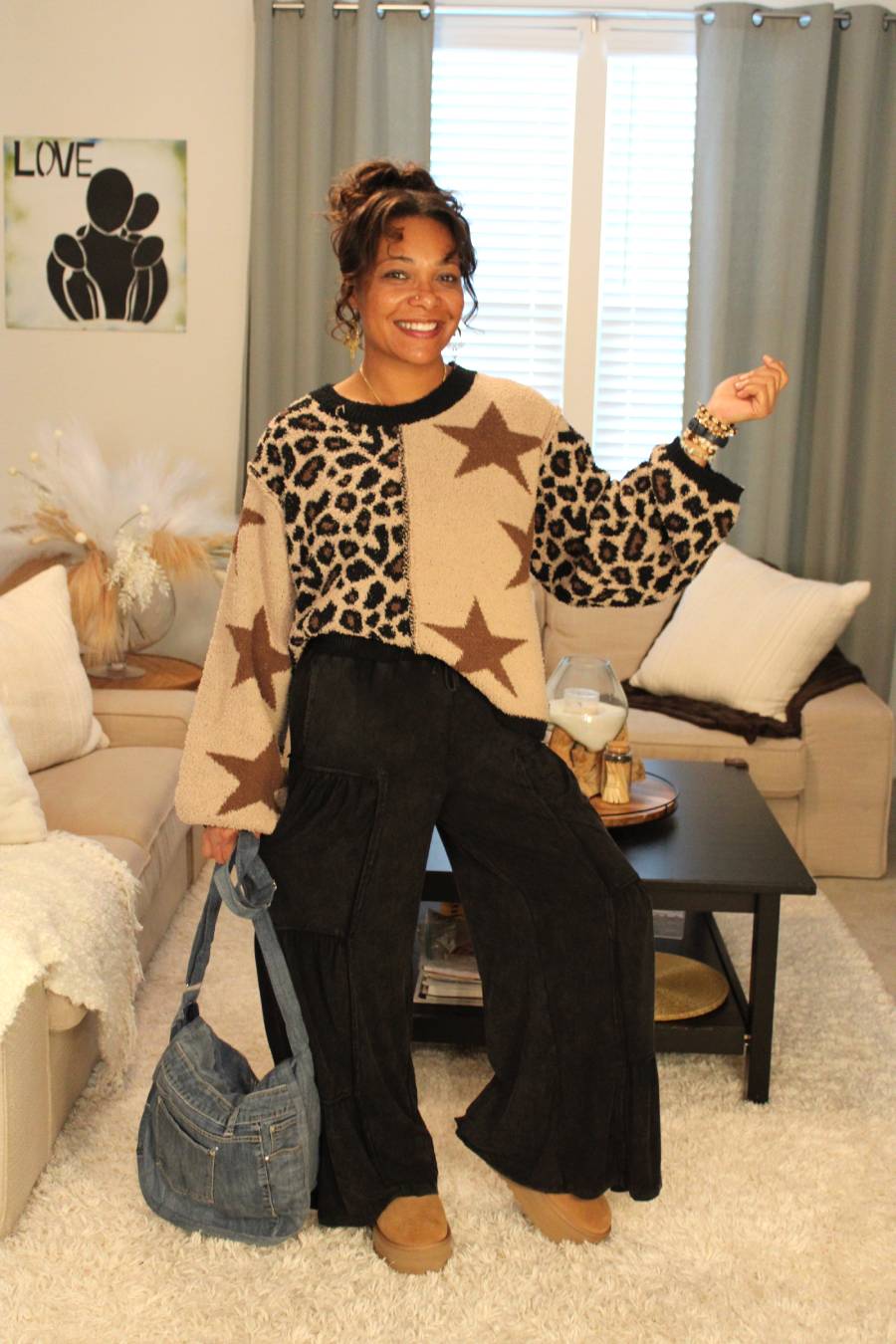 Starry Cat Patches Sweater