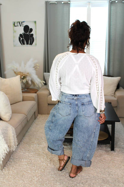 Stars & Patches Barrel Jeans