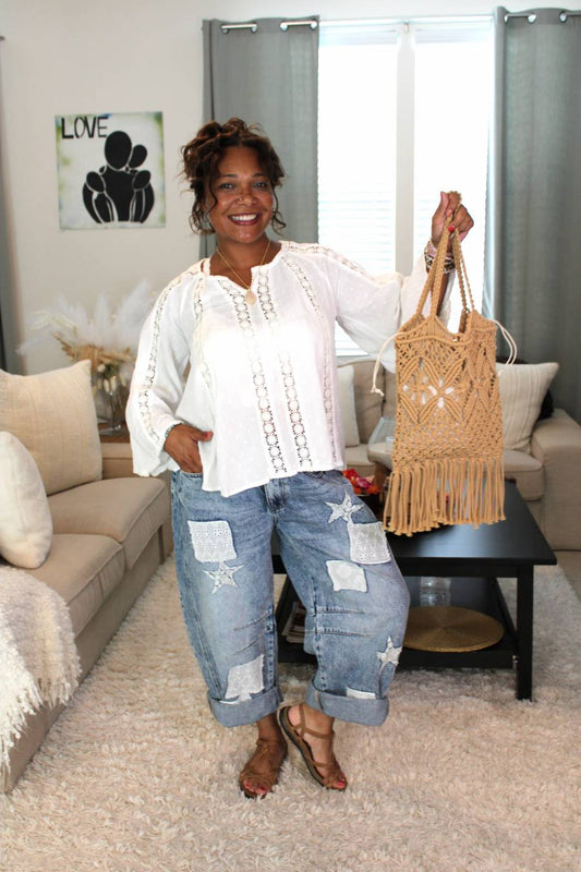 Stars & Patches Barrel Jeans