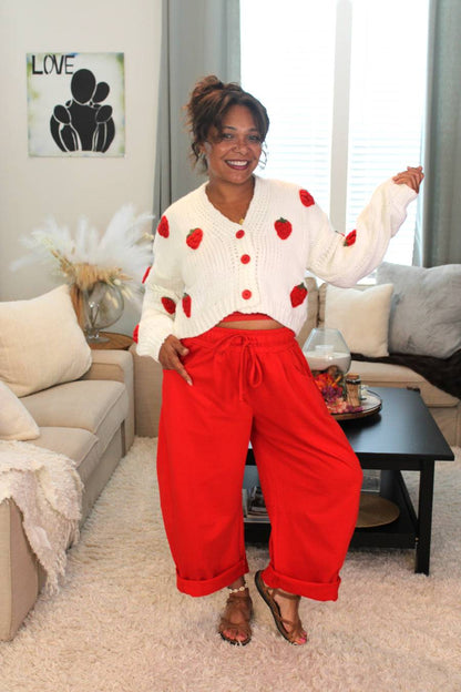 Strawberry Paradise Button Up Cardigan
