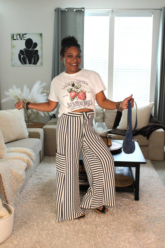 Stripe Me To Paradise Wide Leg Pants