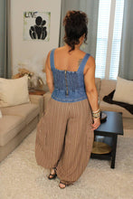 Load image into Gallery viewer, Melody Lace-Up Denim Corset Top
