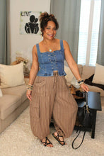 Load image into Gallery viewer, Melody Lace-Up Denim Corset Top
