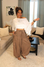 Load image into Gallery viewer, Striped Mocha Convertible Cargo Pants

