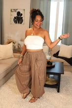 Load image into Gallery viewer, Striped Mocha Convertible Cargo Pants
