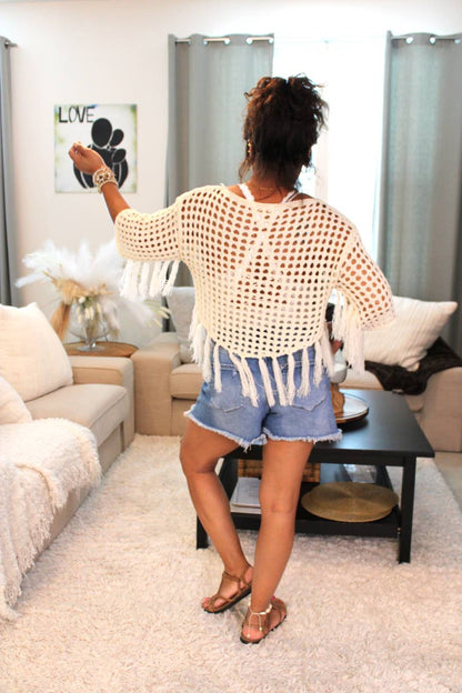 Sunflower Meadow Fringe Top