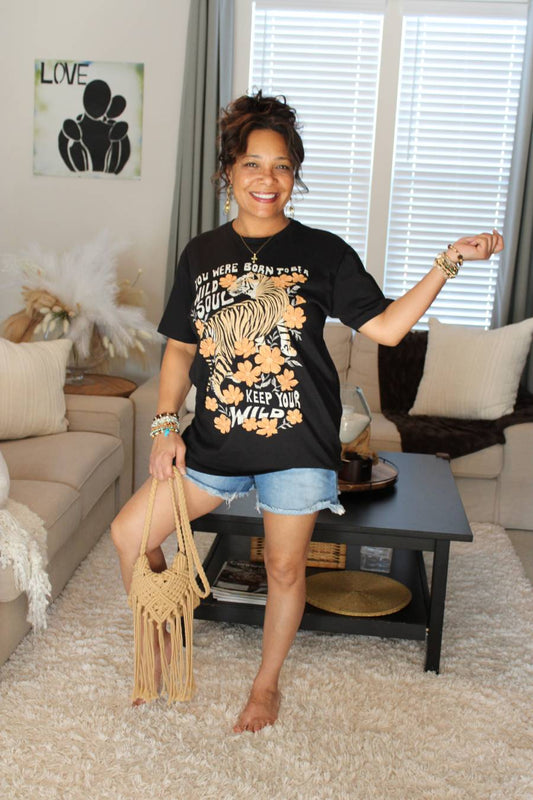 Tiger Wild Soul & Flowers T-Shirt