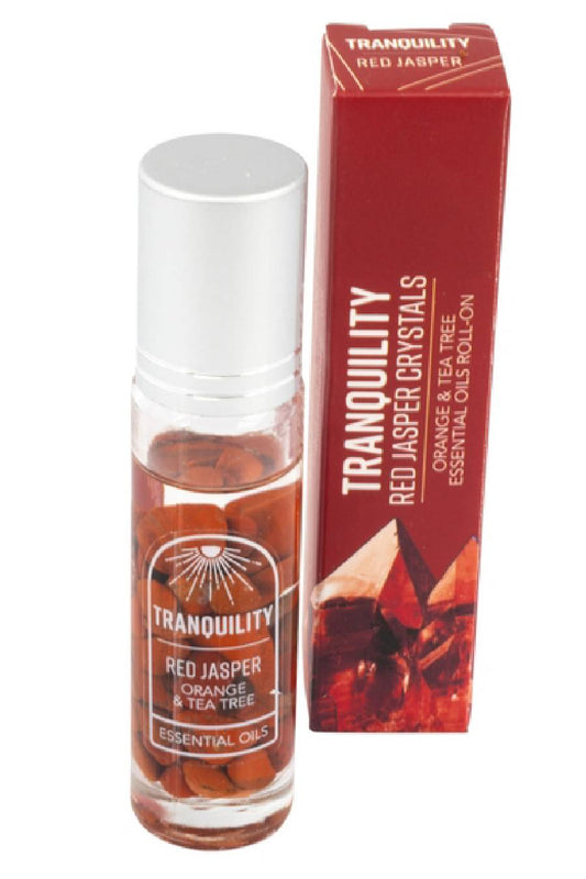 "Tranquility" Red Jasper Crystal Stone Essential Oil Roll-On