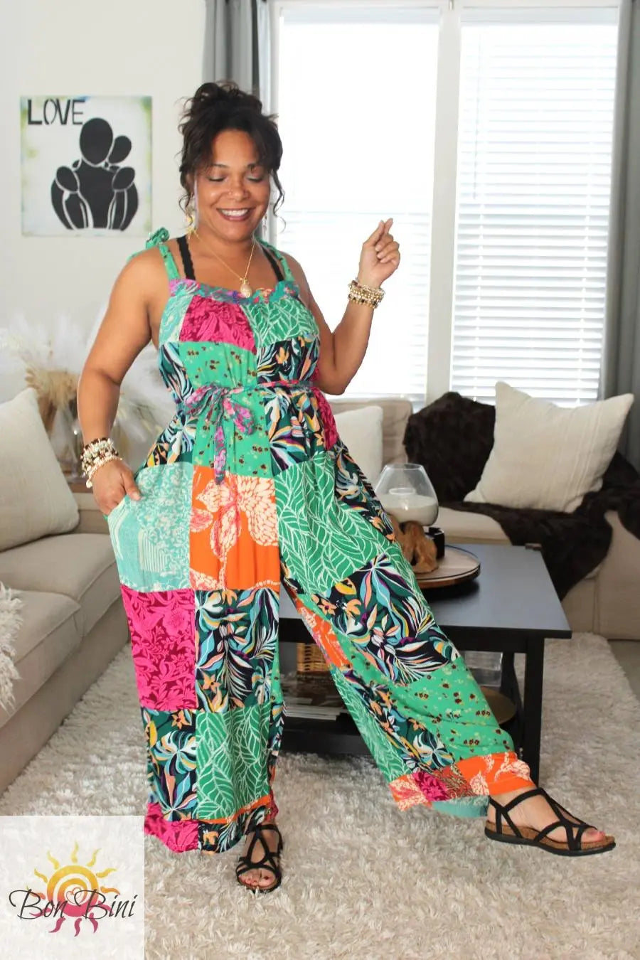 BB Tropically Me Patchwork Romper