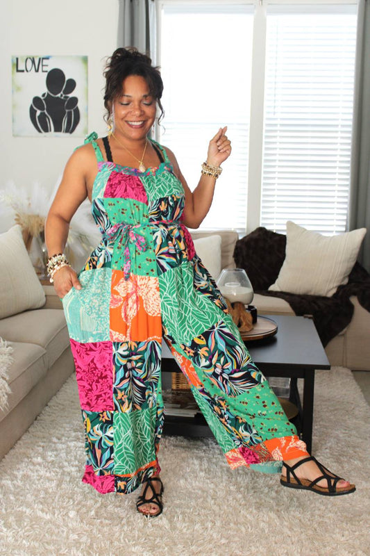 BB Tropically Me Patchwork Romper