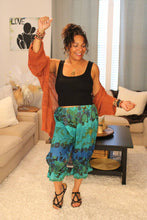 Load image into Gallery viewer, BB Vibrant Floral Waterscape Bloomer Midi Capri Short
