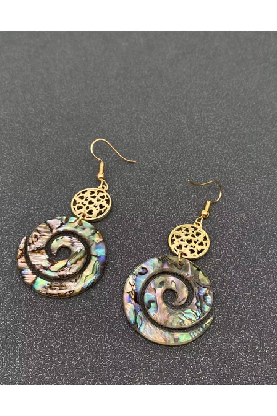 Vortex Abalone Dangle Earrings