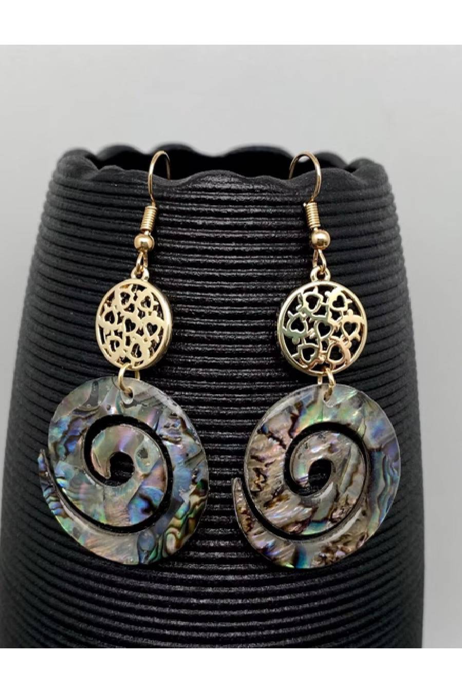 Vortex Abalone Dangle Earrings