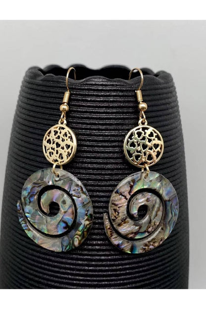 Vortex Abalone Dangle Earrings