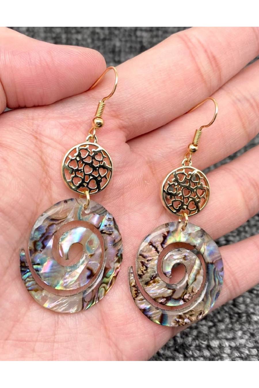 Vortex Abalone Dangle Earrings