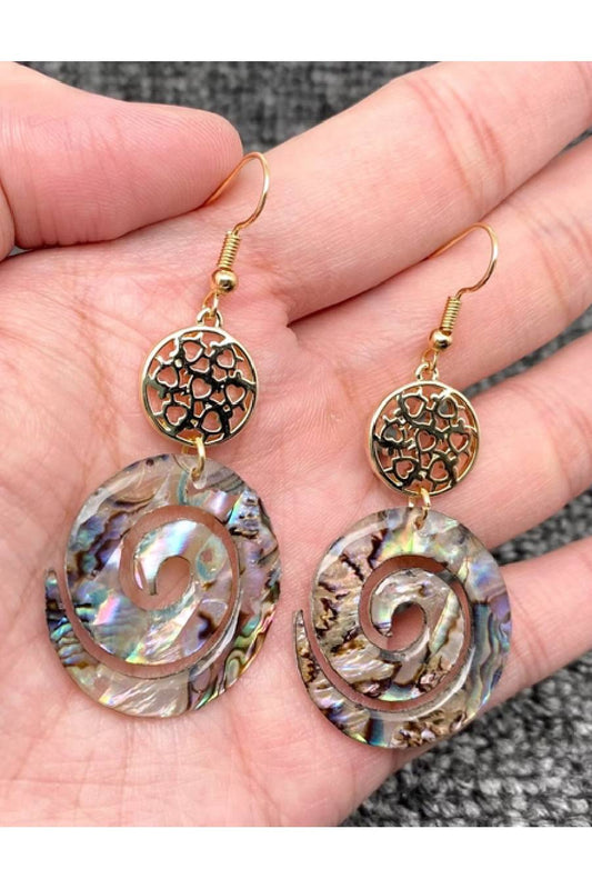 Vortex Abalone Dangle Earrings