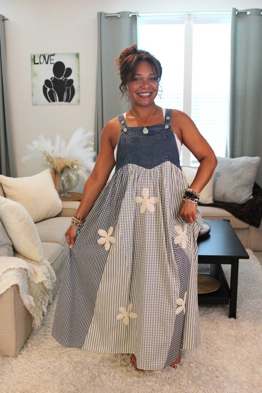 Whispering Meadow Patchwork Overall Dress