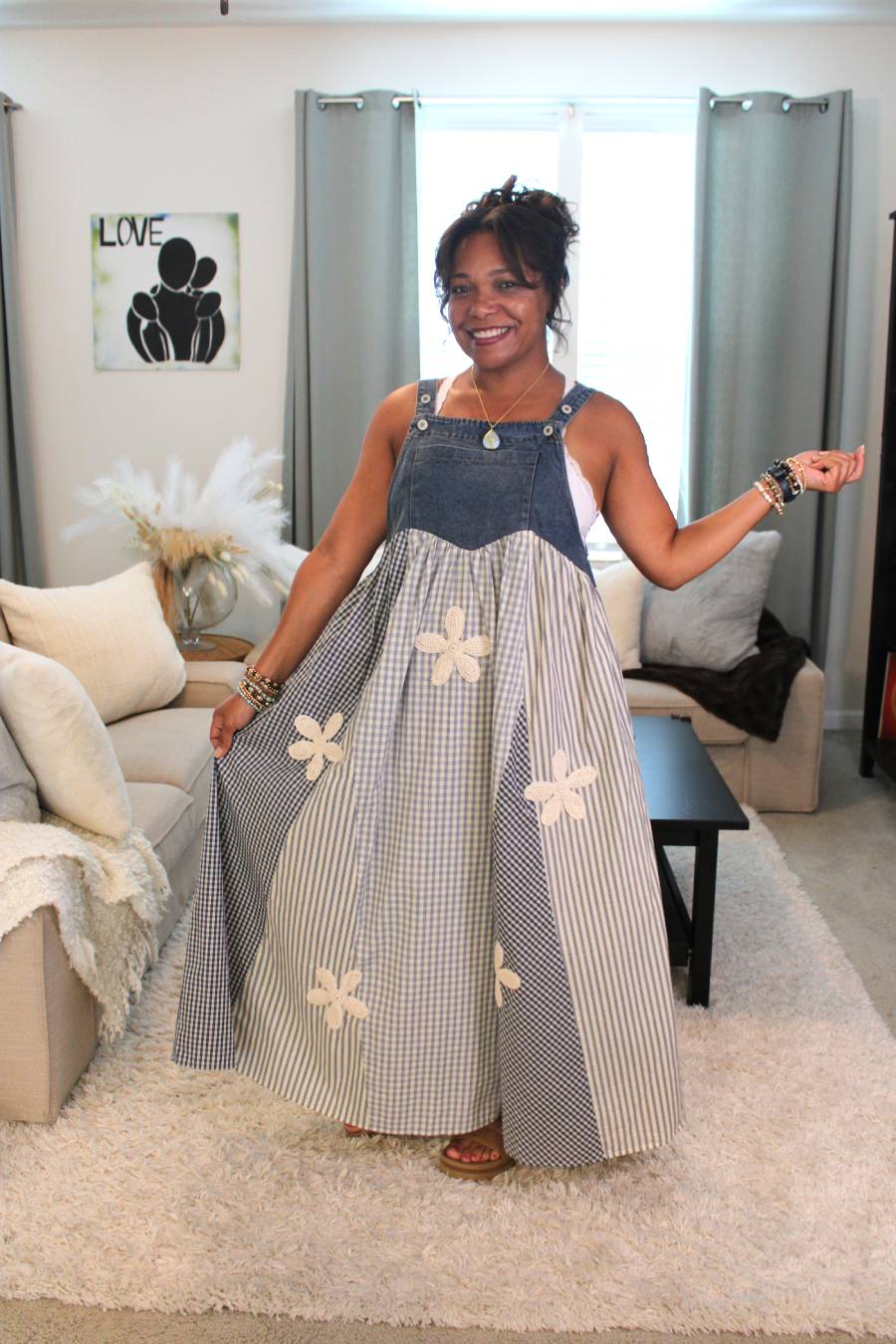 Whispering Meadow Patchwork Overall Dress