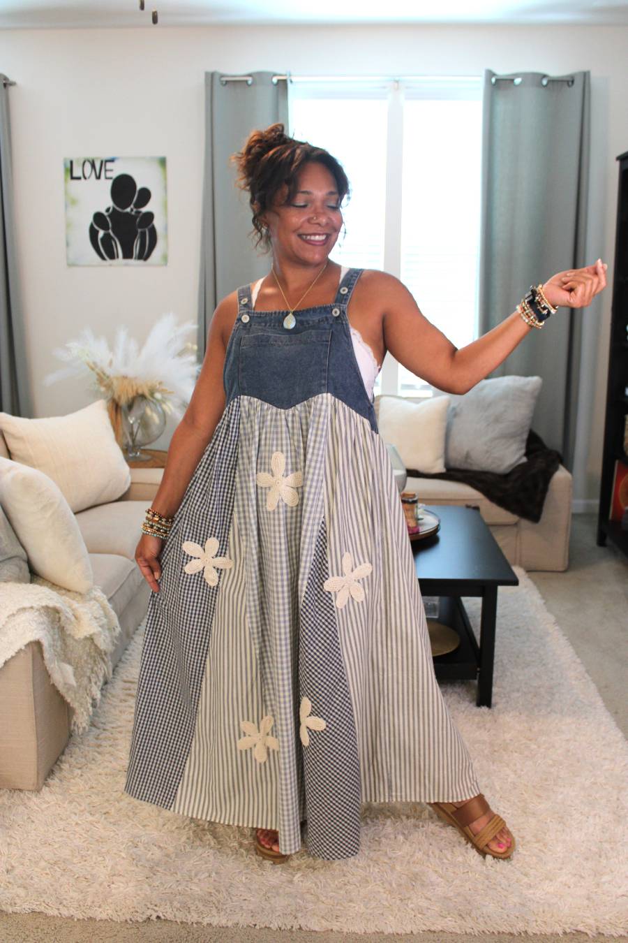 Whispering Meadow Patchwork Overall Dress