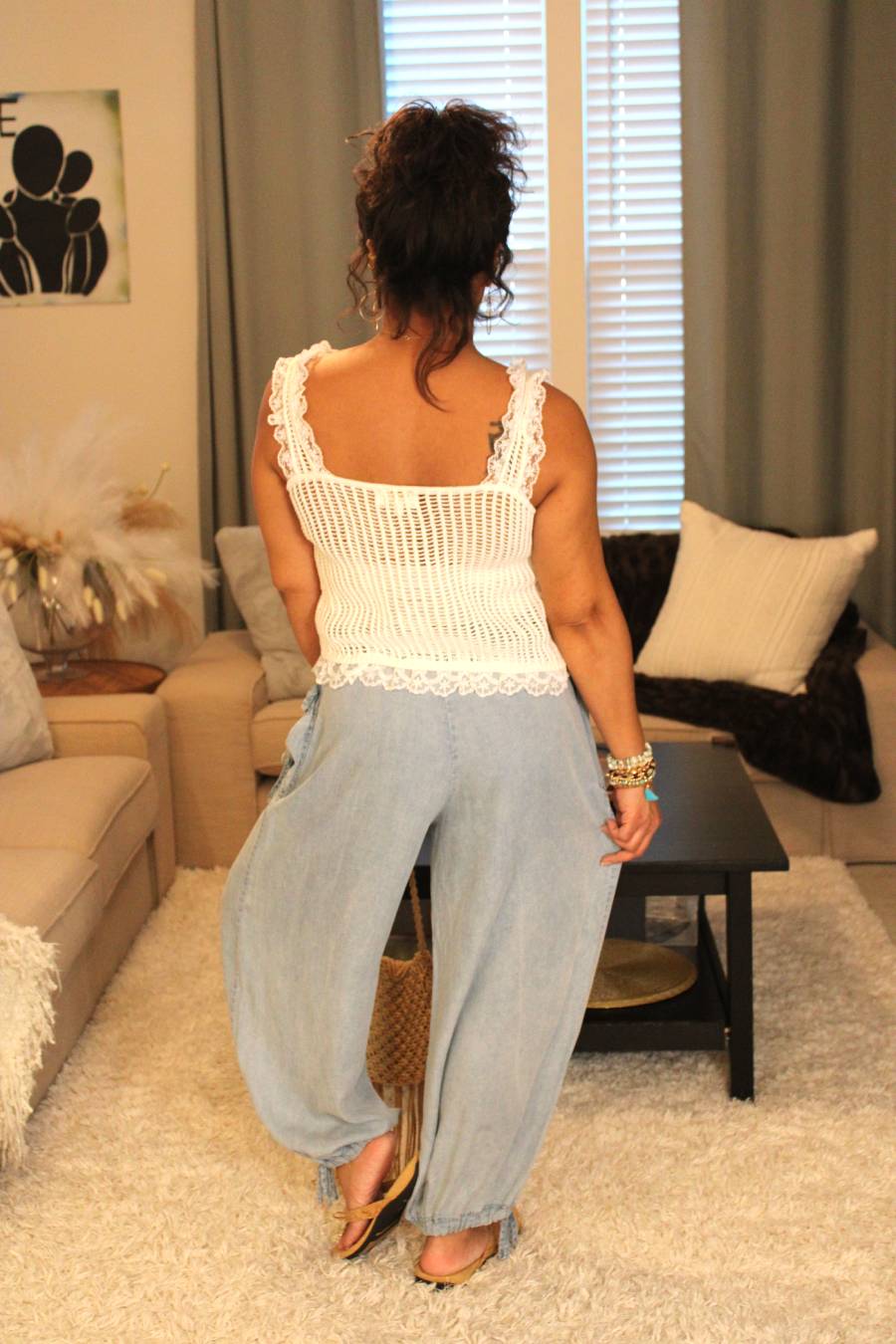 White Lace Knit Vest